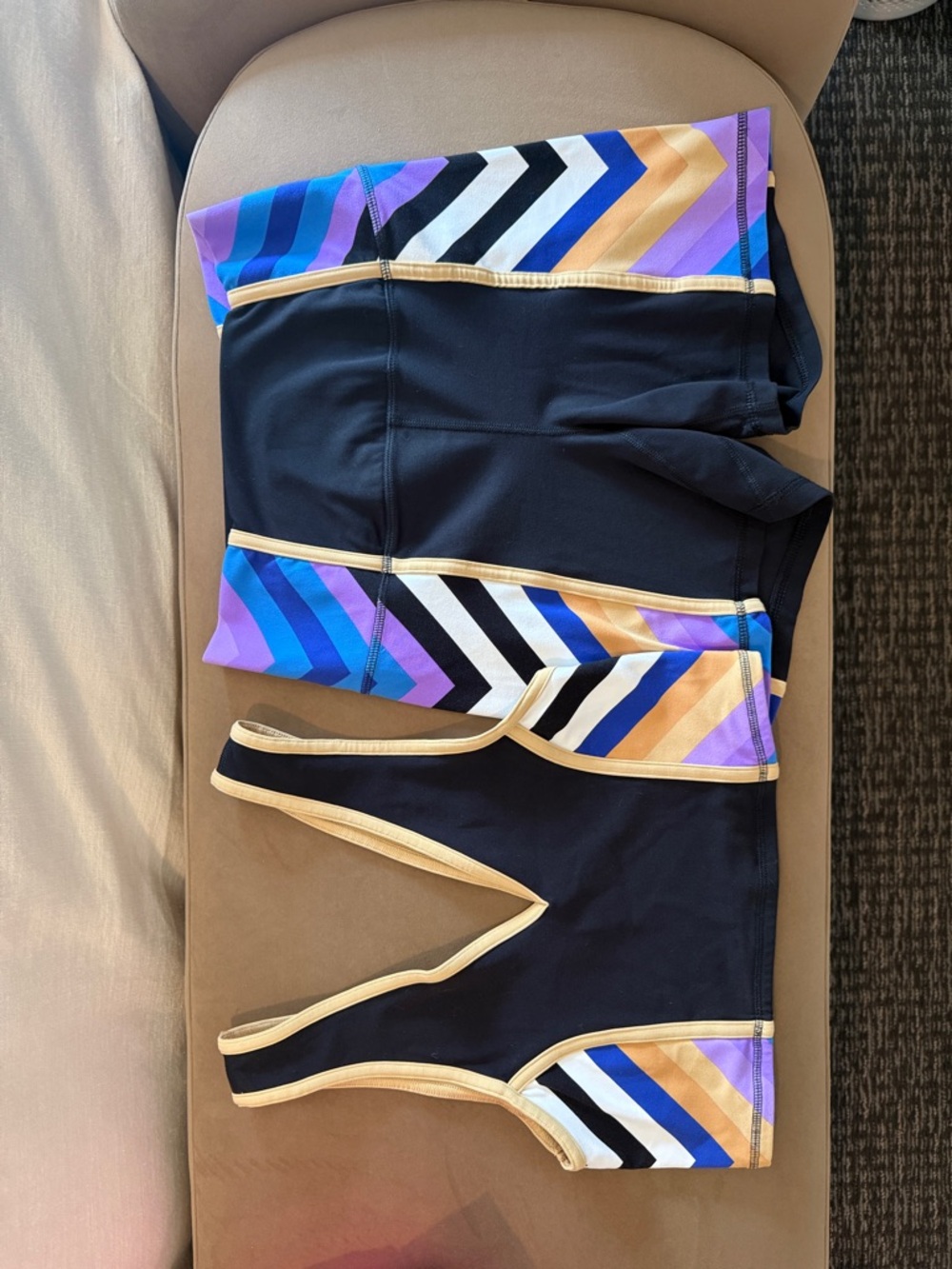 Free People FP Movement Colorblock Sports Bra & Biker Shorts Set